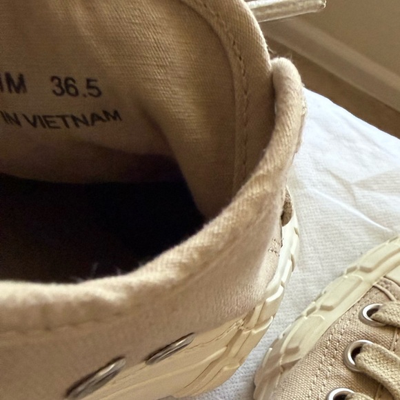 Prada Canvas Sneakers, 36.5, Tan, Women’s - Picture 3 of 10